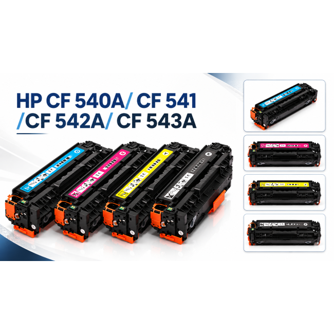 Zestaw tonerów HP 4 sztuki HP CF 540A/ CF 541 /CF 542A/ CF 543A
